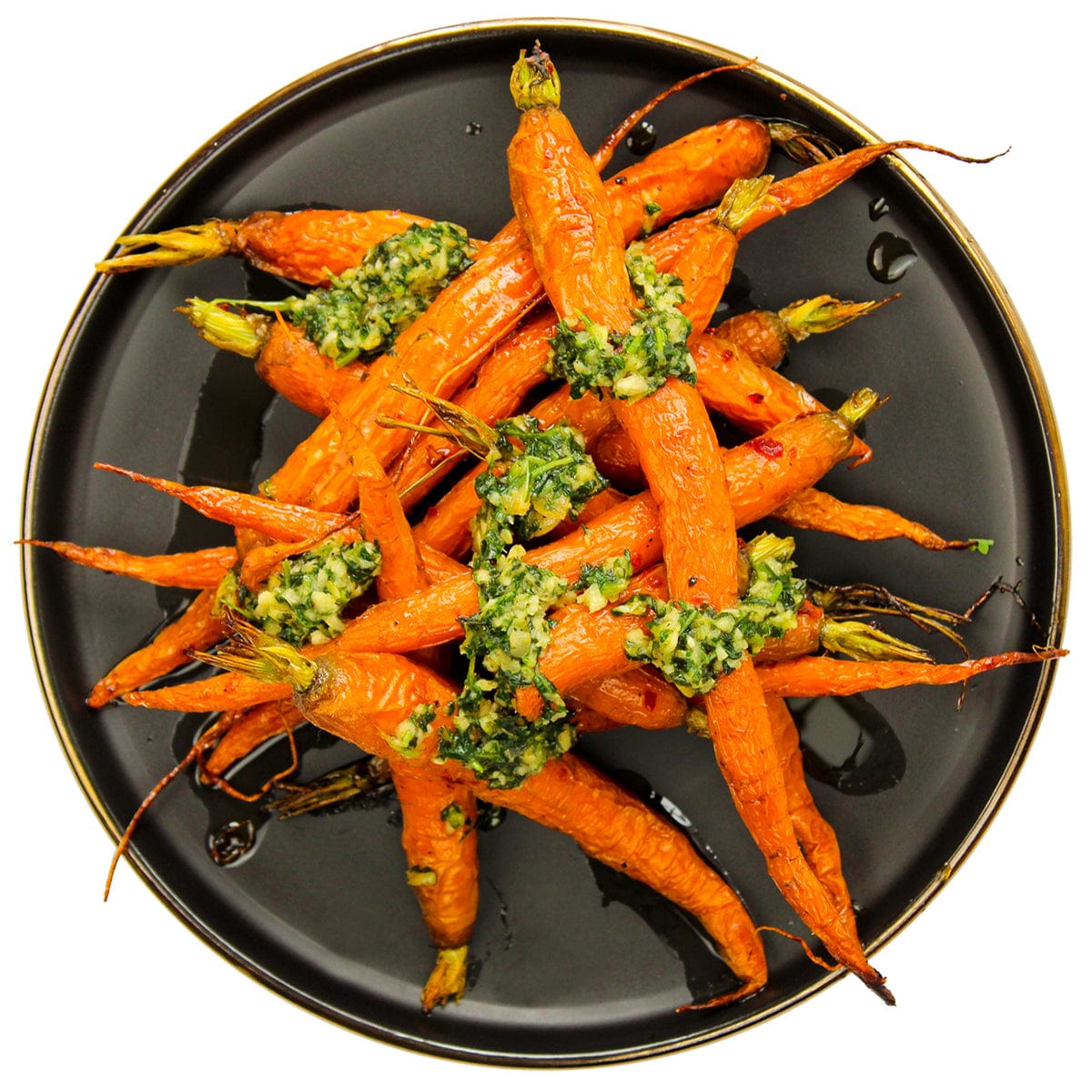 Roasted Hot Honey Carrots With Chimichurri